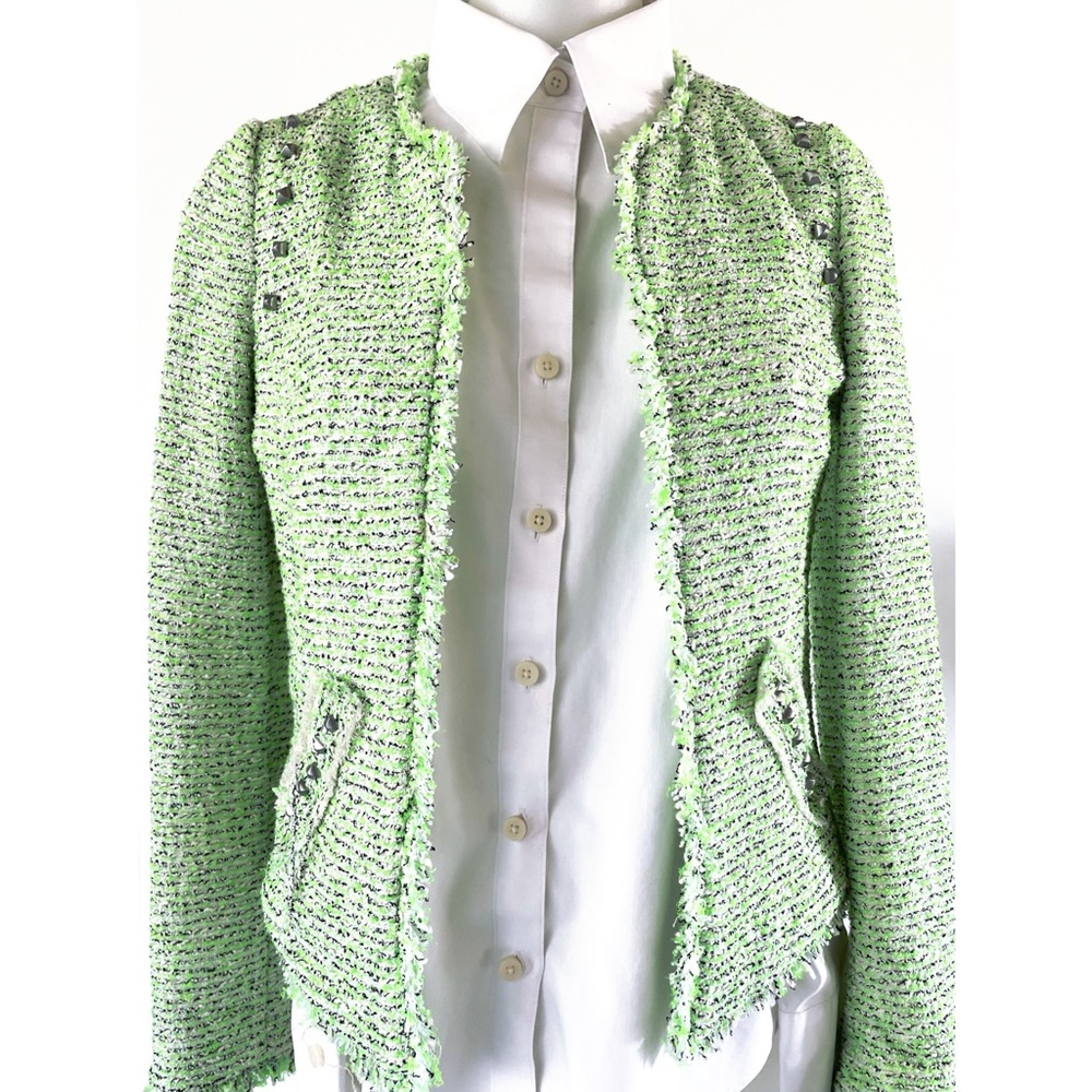 Zara short tweed jacket w/ silver studs size Small